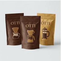 Sachet Doypack Blanc Mat Doux au Toucher 340 Grammes avec Valve et Fermeture Éclair pour Stockage de Grains d'Espresso et Transport de Café