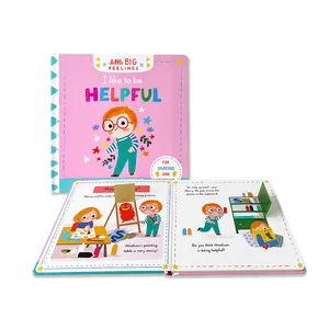 Servicio de impresión de libros educativos emocionales para bebés, libro de imágenes para bebés, seguro, emergente, levanta los libros con solapa