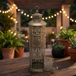 Gancho redondo superior de linterna de Metal de diseño marroquí de latón AK en artículo de tendencia con acabado antiguo para decoración de Festivales/decoración Interior de cafetería - Product Image 1