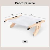 Hamac pour chat moderne surélevé et réglable, à fixer sur fenêtre, avec cadre en bois, lit pour animaux, emballé en carton, pour chats d'intérieur, vente chaude