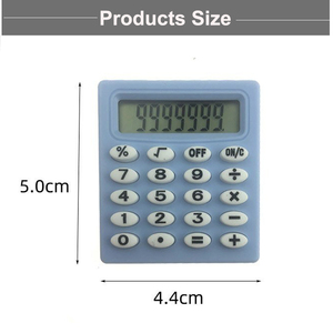 Super Mini calculatrice en plastique à main de taille de pièce de monnaie avec batterie AG13 pour les écoliers, calculatrice numérique colorée de bureau moule Simple - Product Image 6