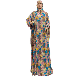 NOUVEAU Vêtement de prière pour femmes musulmanes, hijabs fleuris, jilbab, robe de culte turque africaine avec bonnet, robe kaftan islamique arabe, Ramadan - Product Image 3