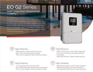 อินเวอร์เตอร์พลังงานแสงอาทิตย์แบบออฟกริด GOODWE GW5K-EO-G20 5KW เฟสเดียว 220/230V สำหรับระบบกักเก็บพลังงานแสงอาทิตย์ภายในบ้าน - Product Image 6