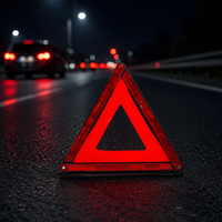 GUTO ZB Rote LED-Notfall-Warnleuchte für Autos, Straßenrand-Flares, Verkehrsschild, Frühwarnleuchte, Plastik-Dreieck