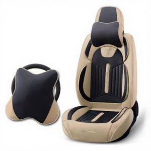 Full Set 11-Piece 3D Fashionable Car Seat <b>Covers</b> Universal Fit for Most Cars Breathable Nappa Leather All-Season <b>Cushion</b> Storage - Product Image 4