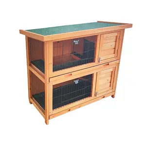 Grande Coelho Hutch com BASE Galinheiro 2 andares Guinea Pig Pet Cage House