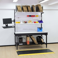 Station d'emballage modulaire en acier DETALL avec composants de moteur pour la production industrielle, dotée d'un stockage d'accessoires modulaires