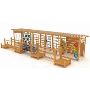 适用于学龄前儿童的大型实惠定制木制滑梯户外游乐场设备