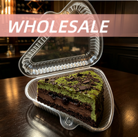 Boîte en plastique PET à charnière pour tranches de gâteau triangulaires jetables, écologique, avec matériau non toxique pour l'emballage de sandwichs et de gâteaux