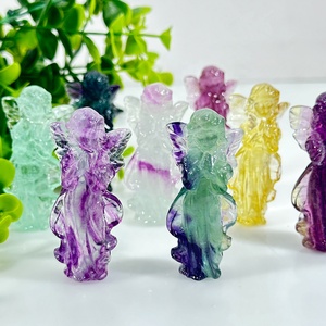 Venta al por mayor cristal natural fluorita artesanía hadas cristal colorido fluorita Hada piedra preciosa para la decoración del hogar - Product Image 3