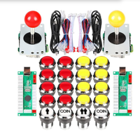 Manettes d'arcade à 2 joueurs avec boutons LED chromés pour PC Raspberry Pi pour One pour Wii Jeux vidéo Pièces de borne d'arcade