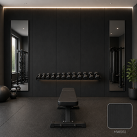 Panneau mural WPC grain de bois noir en gros, classe E0, ignifuge B1, certifié CE, revêtement mural plat intérieur pour salon et hôtel