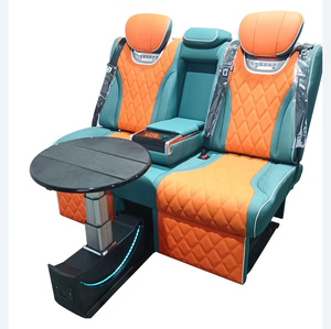 Siège <span class=keywords><strong>de</strong></span> voiture électrique <span class=keywords><strong>de</strong></span> luxe pour van, siège VIP réglable en cuir pour SUV avec accoudoir console et écran tactile - Product Image 4