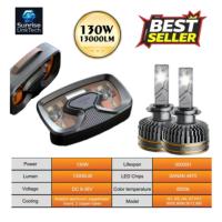 Phares LED de voiture SunRise A130 H8 12V 260W 13000LM 6500K IP67 Étanche Nouvelle Génération Haute Puissance Plug & Play Adaptation Universelle