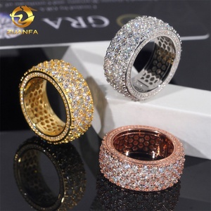 Anillos de Eternidad Hip Hop al por Mayor, Anillo de Plata 925 con Incrustaciones de Diamantes Moissanite para Hombre - Product Image 5