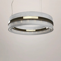 Luminaires de luxe pour salon, lampe suspendue moderne, lustres italiens pour hôtel, décoration intérieure, lustre en tube de verre