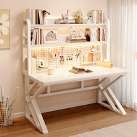 Bureau d'ordinateur de style crème YOUTAI avec étagères et rangement, bureau d'étude pour le bureau à domicile