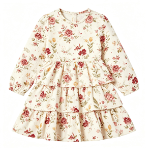 Nuovo Stile 2026: Abito Estivo a Strati per Bambina, Personalizzabile, Collo Tondo, Linea A, in Bambù Morbido, Nero - Product Image 4
