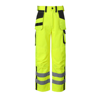Vêtements de travail fluorescents jaunes à haute visibilité pour l'extérieur, uniforme de mécanicien, pantalon de travail réfléchissant pour plombier avec poches amovibles