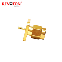 Conector Coaxial RF para Equipos Eléctricos, Conector SMA Macho, Conector de Panel de Brida de 4 Orificios, Convertidor, Rohs