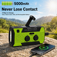 Kit de survie en milieu sauvage, équipement, radio d'urgence avec lampe torche, alarme SOS, prévisions météo NOAA, manivelle solaire 5000mAh