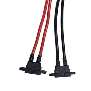 Connecteur 2 broches avec faisceau de câbles 12AWG, borne femelle à fourche, câble de raccordement rapide automobile avec bride de fixation - Product Image 1