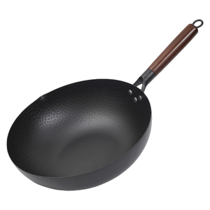Số Lượng Lớn Giảm Giá Chảo 32Cm Màu Đen Sắt Trung Quốc Chảo Nấu Ăn Nồi Với Nắp Bằng Gỗ Dài Xử Lý - Product Image 4