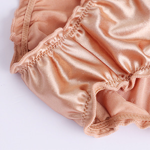 New Arrival Lovely Solid Low-Waist <strong>Panties</strong> Women's Lingerie Underwear <strong>Frilly</strong> Bikini Briefs Knickers Stretch Satin <strong>Panties</strong> - Product Image 5