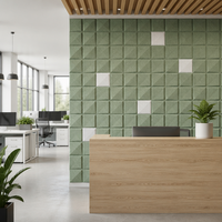 Panneau acoustique 3D haute densité pour animaux de compagnie, résistant au feu, absorbant le son, panneau mural décoratif 3D pour bureau, certifié CE