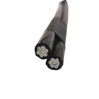 Cable de Aluminio Trenzado con Aislamiento XLPE, Cable de Alimentación Aéreo de Bajo Voltaje 2*25mm2