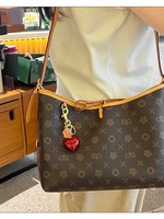 Gantungan Kunci Carabiner Bentuk Bunga Semanggi Berdaun Empat Kristal Berkilau Lucu untuk Hati, Bahan Zinc Alloy, Tren Fashion Wanita & Remaja Putri, Cocok untuk Promosi