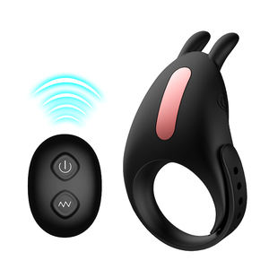 Casal Sexo <span class=keywords><strong>Toy</strong></span> Silicone Coelho Orelha Estimulação Tamanho ajustável Vibrando Anel Galo para Homens - Product Image 3