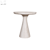 Table d'appoint ronde en fibre de verre de haute qualité, effet travertin de luxe, table basse minimaliste beige à texture pierre