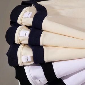 Maglietta americana retrò in cotone da uomo 250g a <span class=keywords><strong>tre</strong></span> barre con stampa tinta unita a maniche corte allentate da Joker con <span class=keywords><strong>spalle</strong></span> cadenti Casual - Product Image 3