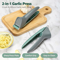 Presse-ail manuel en silicone avec lame en acier inoxydable, hachoir à ail portable, facile à nettoyer, outil de cuisine pour l'ail