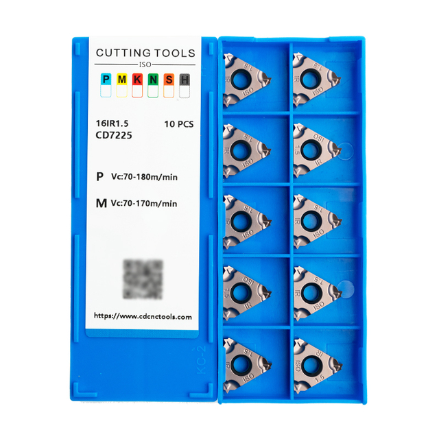 CD High Quality 16IR1.5 PVD Coated CNC Threading Inserts for Steel and Stainless Steel OEM