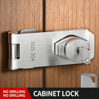 Serrure de haute qualité pour porte de placard, armoire, meuble de classement, réfrigérateur, tiroir – Sans perçage requis