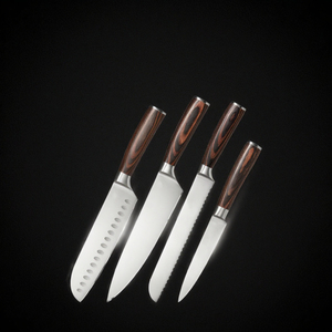 Nouvel ensemble de couteaux de cuisine en acier inoxydable de haute qualité et écologique, 5 pièces, couteau Santoku, couteau de chef, couteau à pain, couteau utilitaire, couteau à éplucher, ambidextre - Product Image 3
