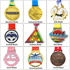 Medaglia Personalizzata YUESHEN in Lega di Zinco per Judo, Oro e Argento, BJJ, Jiu Jitsu, Premio Sportivo Unione Africana, Logo Personalizzato, Nastro, Pressofusione - Product Image 4