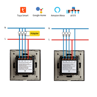 Interruptor Inteligente WiFi Zigbee Tuya Estándar Europeo KLASS de 1, 2 y 3 Botones, Interruptor de Luz de Pared con Pantalla Táctil CE CB, Compatible con Alexa Smart Home