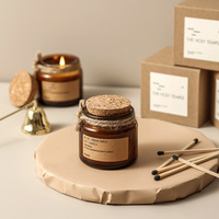 Brown Cork Glass Duft kerzen fabrik Direkt Valentinstag Luxus Soja Wachs und Duft in loser Schüttung