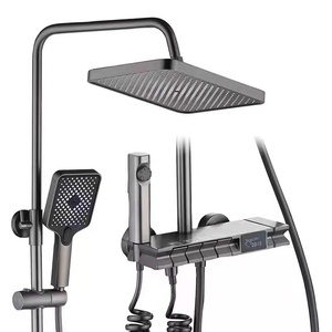 Sang Trọng Kỹ Thuật Số Tĩnh Nhiệt Phòng Tắm Tap Vòi Hoa Sen Vòi Đặt Súng Grey Brass Nóng Và Lạnh Mixer Vòi Hoa Sen Vòi Hệ Thống - Product Image 1