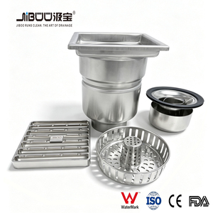Siphon de <span class=keywords><strong>sol</strong></span> carré industriel moderne anti-odeur en acier inoxydable 304/316L de qualité supérieure pour cuisines, salles de bain et zones de service - Product Image 1