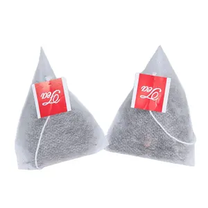 Non-woven heat-sealing filter paper pyramid biodegradable tea bags customized with string and tag