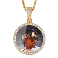 Hip Hop 35mm 45mm 69mm Vente Chaude Sublimation Blanc Rond Pendentif Personnalisé Image Mémoire Collier Pendentif