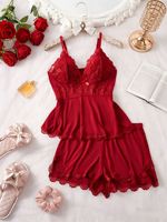Chemise de nuit sexy sans bretelles en dentelle à col en V pour femme, taille élastique, pyjama d'été en jersey uni, respirant, tendance et confortable
