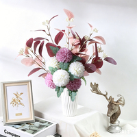 Fleurs artificielles avec vase en céramique, arrangements de fleurs d'hortensia, centres de table pour la maison, le jardin, les fêtes, la décoration de mariage