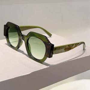 Lunettes de soleil octogonales surdimensionnées colorées tendance 2025 avec logo personnalisé, protection UV400, monture large, lunettes de soleil polygonales pour femmes - Product Image 1