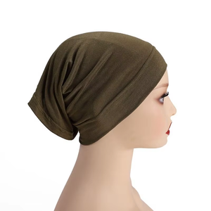 Sous Hijab Chapeau Casquette Stretch Couleur Unie Écharpe Musulmane <span class=keywords><strong>Bonnet</strong></span> Jersey Cap Head Wrap Tube Chapeau Ouvre sur 2 Extrémités Couvre-<span class=keywords><strong>cou</strong></span> Personnalisé - Product Image 4