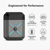 Rasoir électrique pour hommes, mini rasoir rotatif portable en alliage de zinc, double tête, étanche IPX7, rechargeable USB-C, utilisation humide ou sèche